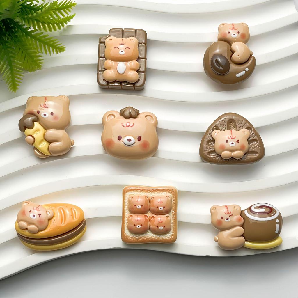 Handmade Cartoon Bear Resin Accessories for DIY Hair Clips and Ornaments