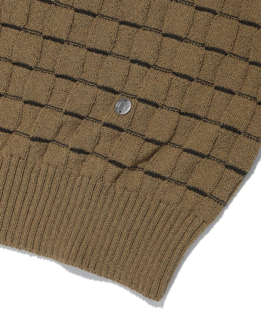 IEY Waffle Short Sleeve Knit Beige