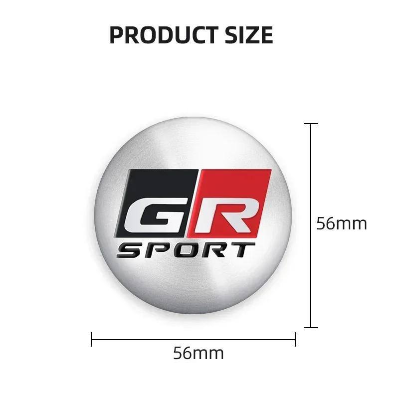 4 Piezas 56mm Pegatinas Tapacubos Centrales de Rueda de Coche Logo GR Sport Calcomanía de Llanta Para Toyota Corolla 86 Supra CHR Yaris Camry Prius Rav4 Auto