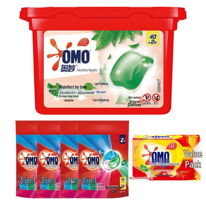 OMO Eucalyptus Antibacterial Laundry Pods & Soap Bundle