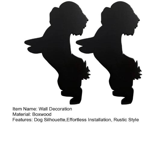 Puppy Wall Decoration Wooden Dog Silhouette Wall Decor Rustic Puppy