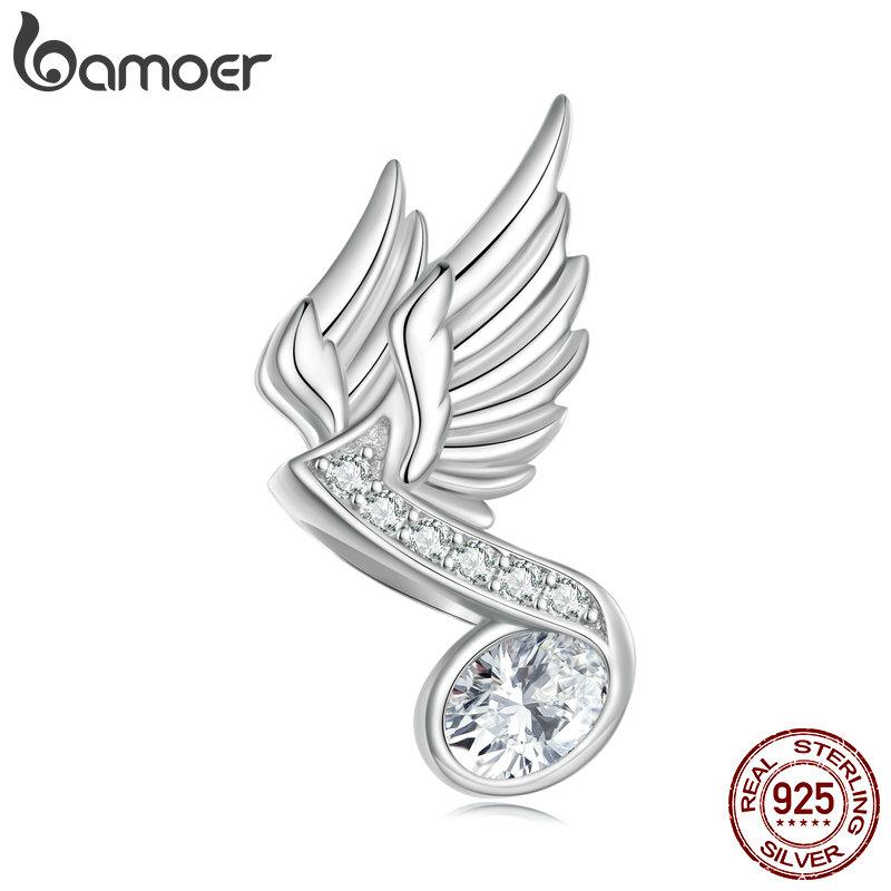 

BAMOER стерлингового серебра 925 пробы, подвеска для гитары, винтажная подвеска с музыкальной нотой, с платиновым покрытием, подходит для женщин, браслет, ожерелье, ювелирные изделия B