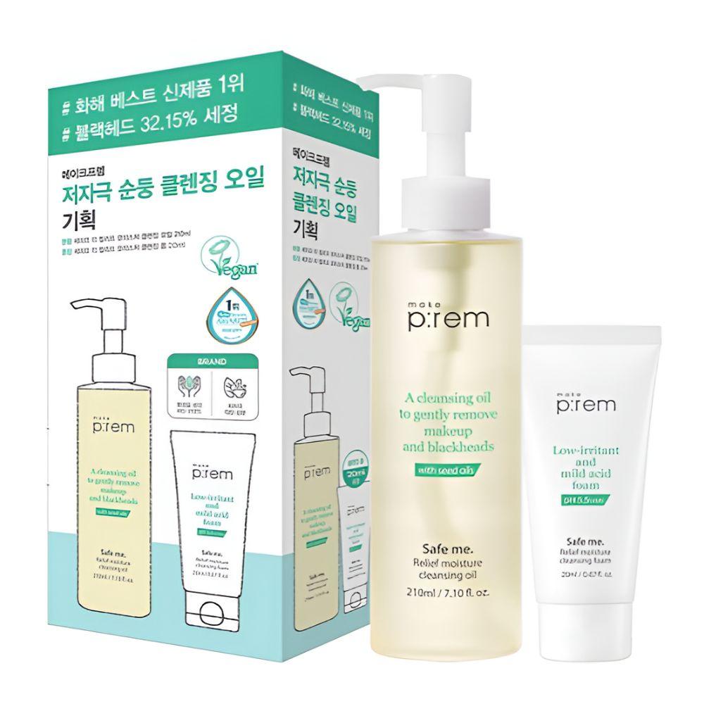 

MAKE P:REM Safe Me Moisture Mild Cleansing Oil Set 210ml + Foam 20ml Gentle Makeup Remover