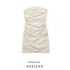 Women's New Ruched Sexy Linen Dress Tube Top