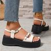 2025 Summer Women's Outdoor Open Toe Platform Sandals Buckle Strap Wedges Casual Daily Walking Shoes for Leisure Comfort