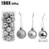 96/24pcs Red Christmas Balls Matte Shiny Glitter Hanging Ball Set for Xmas Tree Home Holiday New Year Party Decoration Supplies