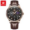 Olevs 2893 Oem Custom Hot Business Brand Moon Phase Luminous Waterproof Chronograph Watches Men Luxury Men's Quartz Watch