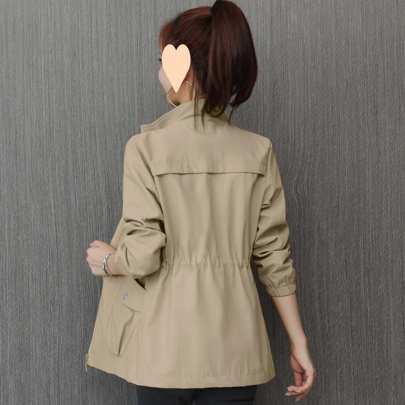 trench coat 2025 new spring clothes waist thin small women spring and autumn women stand-up collar foreign style age-reducing jacket