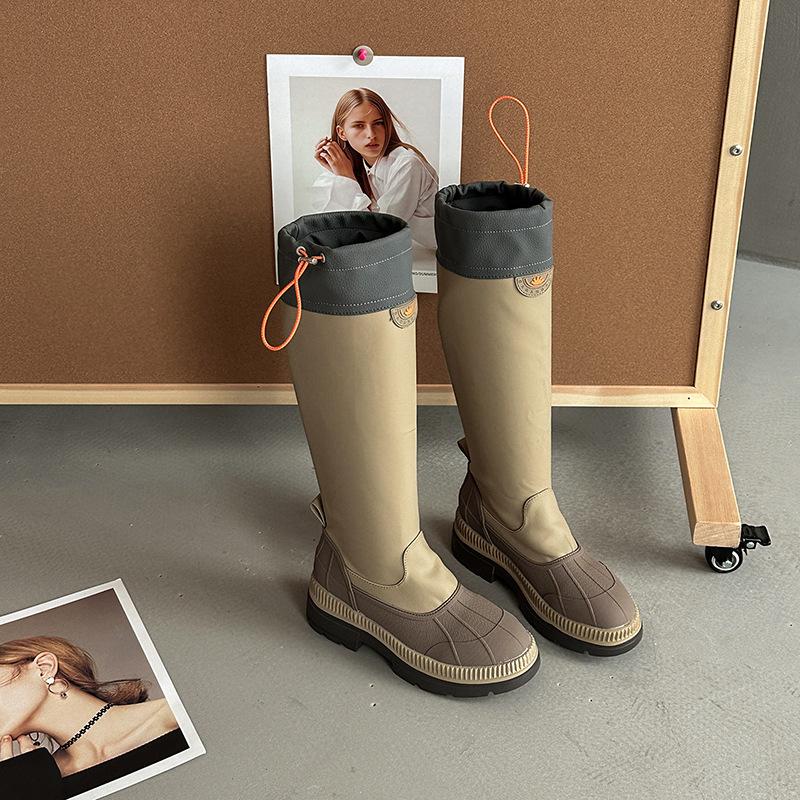 Height-increasing and thin long boots, high boots, children's autumn new small adjustment leather boots, trouser boots