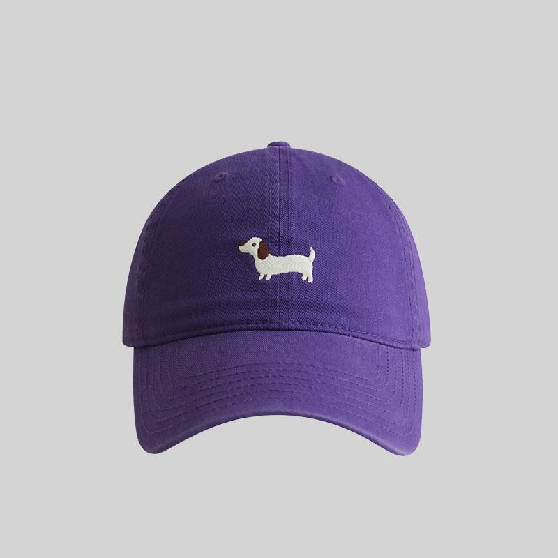 Dachshund Embroidery Baseball Hat Soft Big head circumference small face sunshade hat Suitable for Daily Leisure