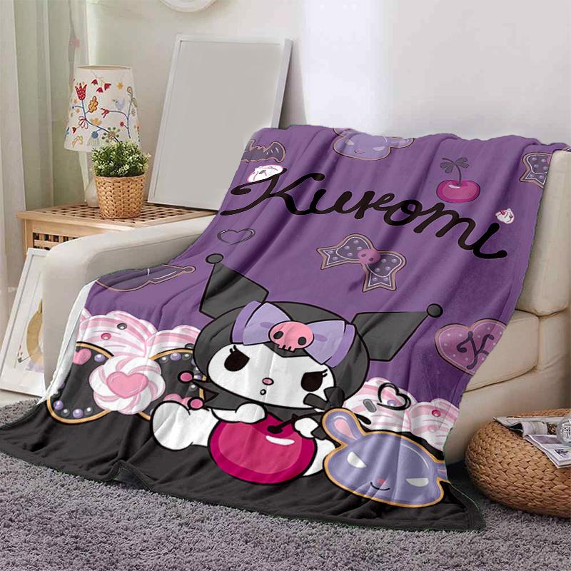 1pc Cartoon Kuromi Halloween Adventure Blanket, Cartoon Throw for Home Decor, Gift Idea, All Seasons Use, Cozy Bedding Cover, Room Decoration, Living