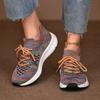 Breathable Fly-Woven Sports Single Shoes Women'S Spring Color Matching Casual Soft Sole Large Size Lace-Up Running Shoes Size 43