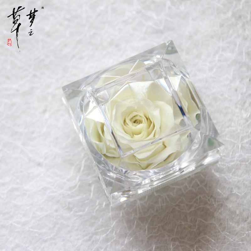 Preserved Crystal Rose Acrylic Flower Gift Box for Valentine's Day Confession