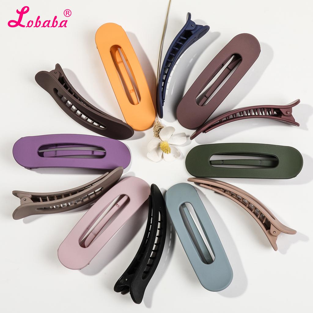 6 PCS Flat Hair Clips for Women, Thick and Small Sizes, Perfect for Thin or Thick Hair, Matte Cute Banana Clips,Neutral Color
