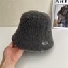 Autumn and winter show small face knitted fisherman hat children versatile big head circumference bucket hat plain basin hat tide