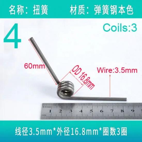 Spring Steel Torsion Springs 1.5/2.0/2.5/3.5mm Wire Tensioning Torsion Spring
