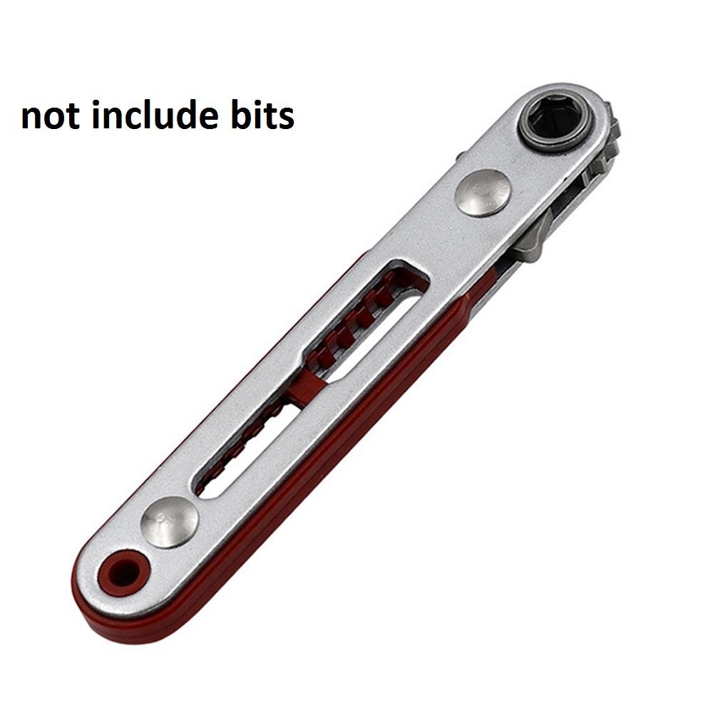 1pc Mini Ratchet Wrench 1/4"(6.35mm) Hexagon Torx Bidirectional Control for Single/Double Head Screwdriver Drill Bits Tool