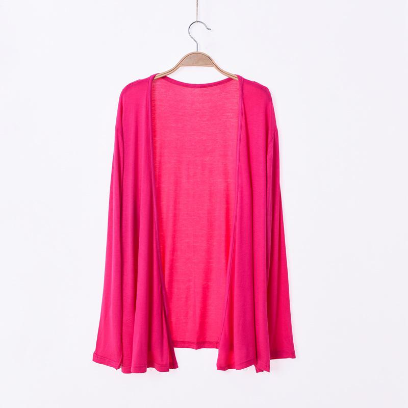 Plus Size Spring/Summer Sun Protection Modal Beach Cover-Up Cardigan for Women