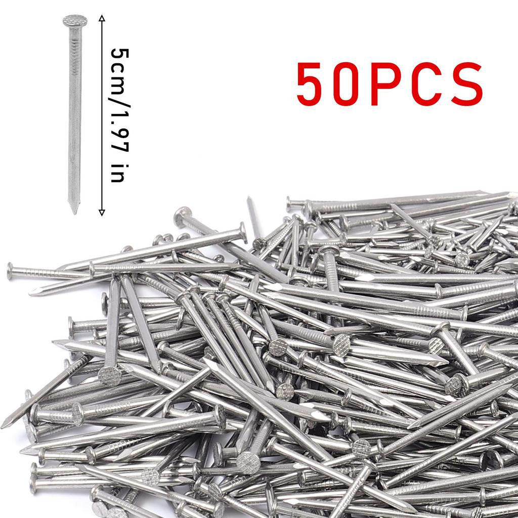 Wholesale Flat-Head Woodworking Nails Extended Stainless Steel Picture Wall Hanging Screws Fastener Pushpin 15/20/27/30/40/50mm