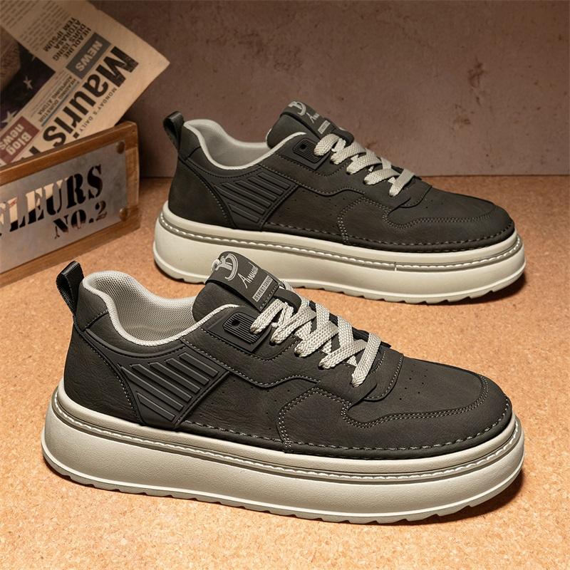 Men's Vulcanized Shoes Trendy Personalized Teenagers Casual Shoes Round Toe Lace-Up Plus Size Platform Shoes Men Shose