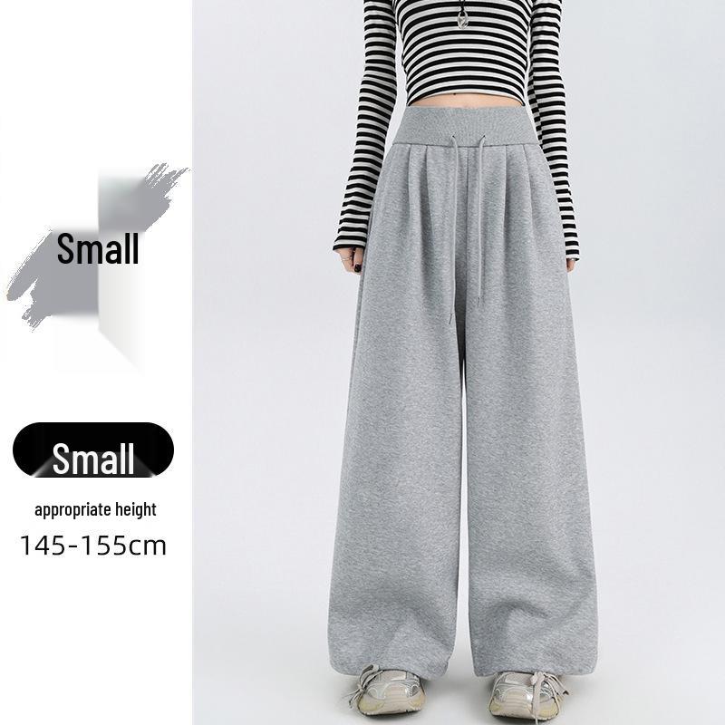 Women's High-Waisted Drawstring Wide-Leg Pants - Casual Loose Fit, Spring 2026