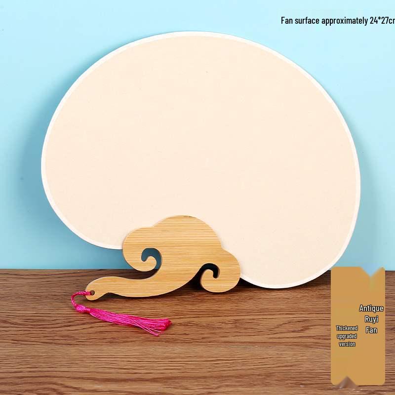 Double-Sided Thickened Xuan Paper Round Fan for Watercolor, Calligraphy, and Handwriting - Ancient Style Intangible Cultural Heritage Palace Fan.
