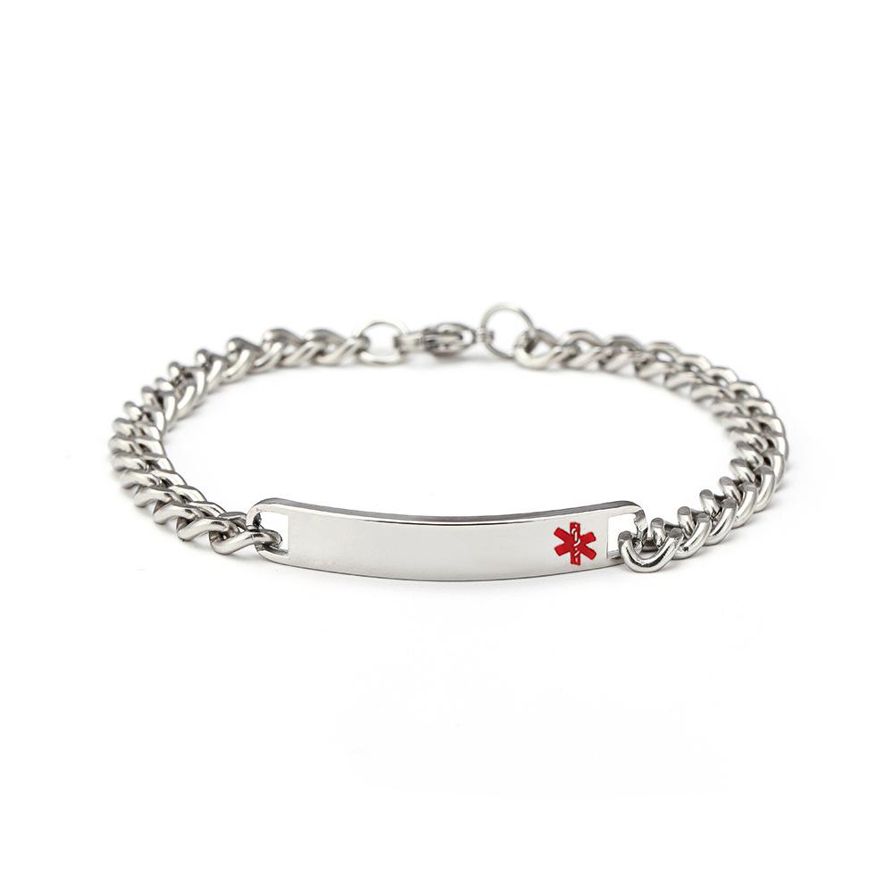 Medical SOS Custom Text Men Stainless Steel Bracelet Personalized First Aid Phone NumberId Bracelets For Women Gift Jewelry