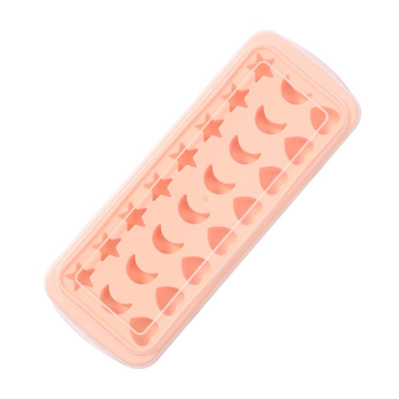 

24 Cells Ice Cube Moulds Flexible Food Grade Silicone DIY Ice Tray Kitchen Novelty Ice Maker for Wine Cocktails 2 Colors 1 рожевий