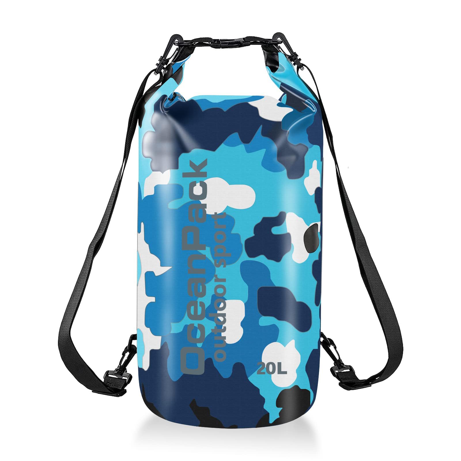 

ANDCHI Водонепроницаемый Сухой Водонепроницаемый и 20 л для активного отдыха, такого как и Камуфляжный синий мешок, Подсумок, Рюкзак, Складной, Легкий, зелёный