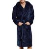 Men's Winter Lengthened Coralline Plush Shawl Bathrobe Long Sleeved Robe Coat