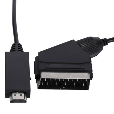 Converter Cable Low Power Consumption with USB Power Cable HDMI-Compatible To Scart Audio Video Cable Adapter Plug and Play