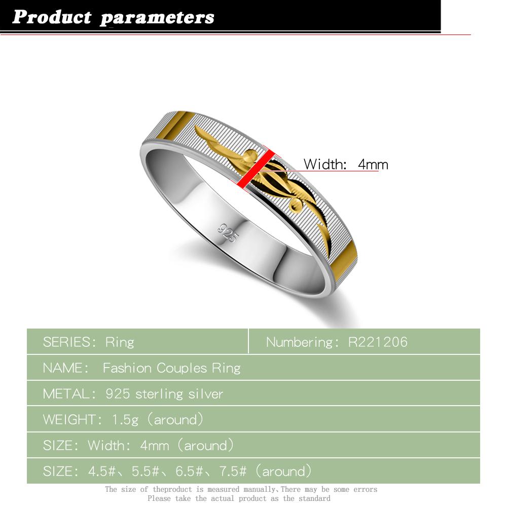 Fashion New 100% 925 Silver Ring Men's / Women's Silver Ring Pattern Design Solid Silver Ring Charm Jewelry Gift