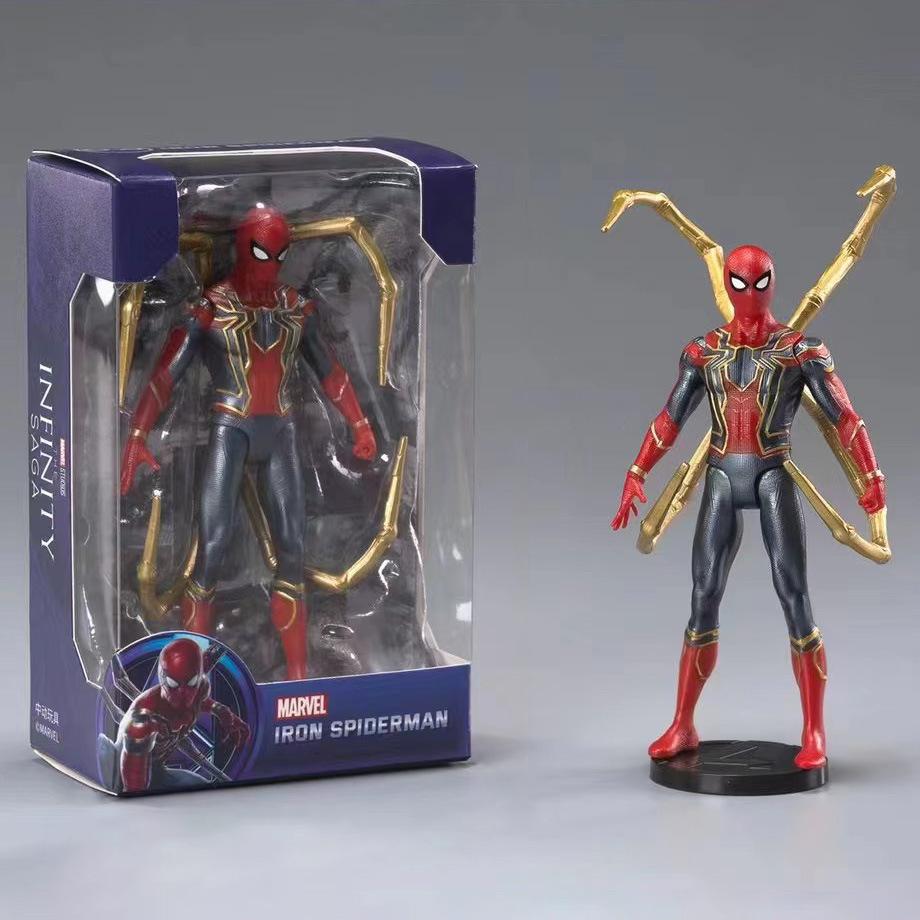 4 Inches  ZD Action Figure Toy Iron Man Scarlet Spider Miles Morales Spider-Man Venom Gwen Anime Movable Doll Model Gift
