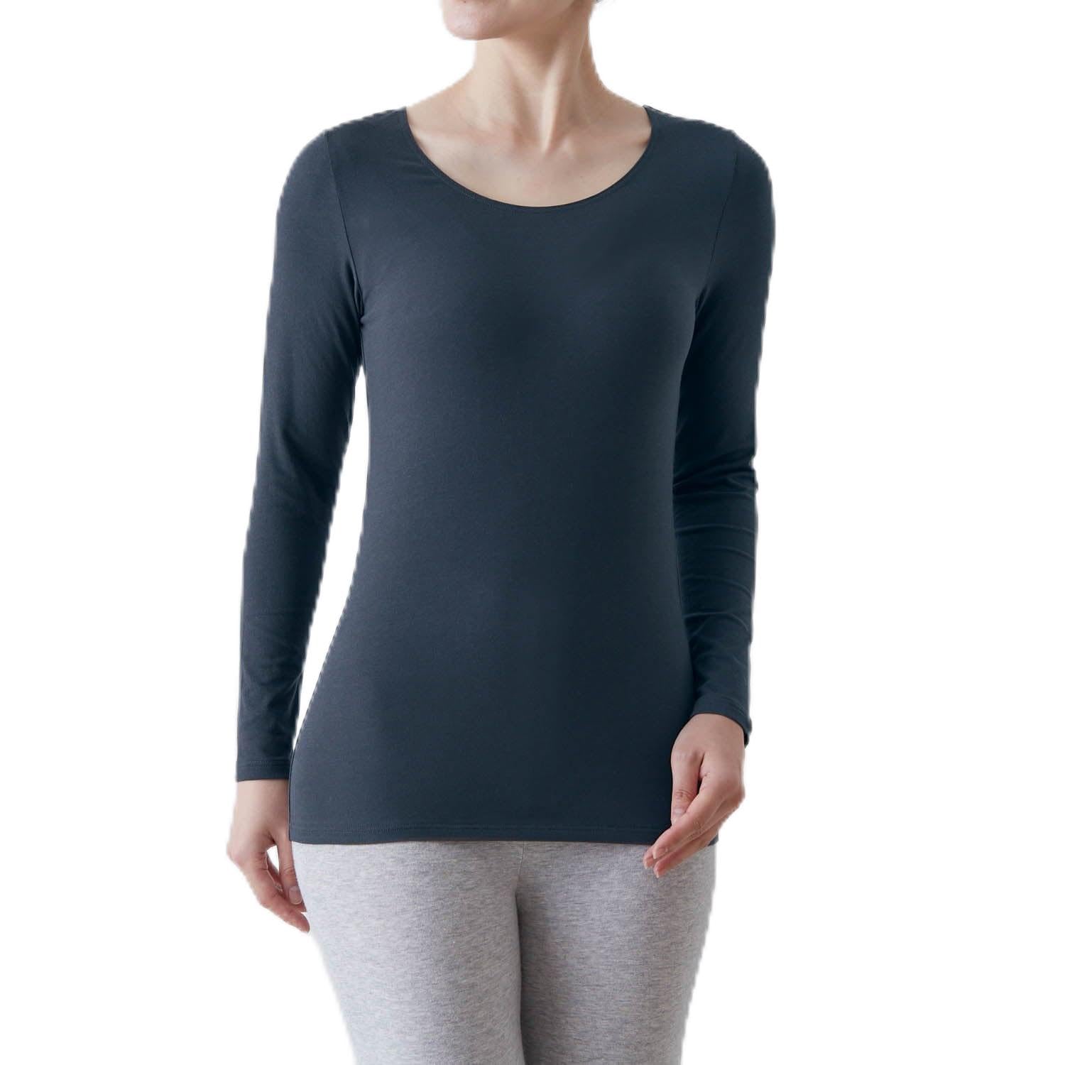 

Belle Maison Cotton Blend Long Sleeve Warm Inner Night Size L Women s Shirt, Hotcot, Navy,