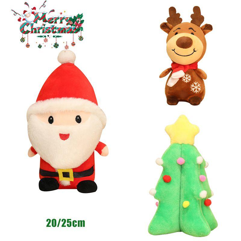 Cuddly Xmas Gift For All Ages Santa Claus Deer Plush Toy Soft Stuffed Dolls