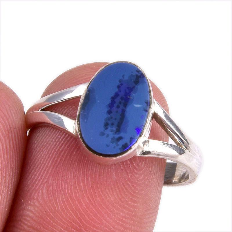 

Кольцо из стерлингового серебра 925 пробы с натуральным австралийским опалом S.9 N5D63