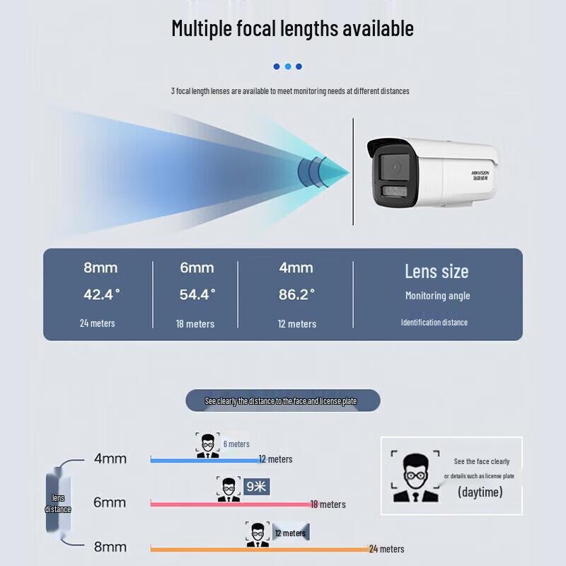 HIKVISION 8MP 6mm PoE Full-Color Bullet IP Camera CN plug (adapter included)