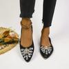Mote Hot Sale Sko Dame 2024 Nye Luksuriøse Krystall Mote Damesko Myke og Komfortable Sammenleggbare Dame Ballerinas Sko Zapatos