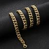 8mm Cuban Link Chain Men Women Waterproof Non-Tarnish Hypoallergenic Silver 18K Gold Filled 316L Stainless Steel Chain Necklace
