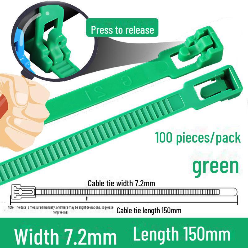 Reusable Nylon Cable Tie with Square Head, Black & White