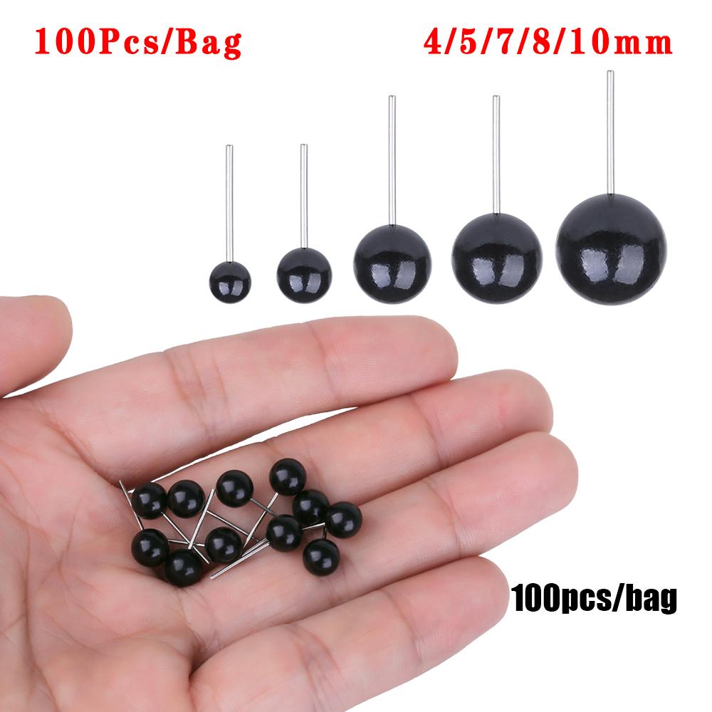 100Pcs Glass Eyes 4/5/8/10 Mm Needle Felting Teddy Bears Dolls Animals Black Eyes for DIY Hand Made Toy Doll Accessories