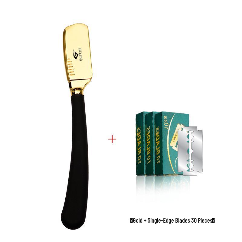 Old-Fashioned Straight Handle Razor Shaving Set for Face & Head