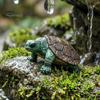 Cute Desktop Micro Landscape Decorations Climbing Turtle Flower Pot Huggers, Resin Animal Figurines for Planter Realistic Statues Pots Edges,