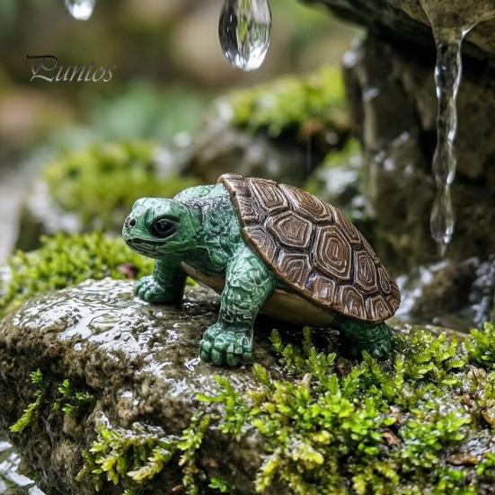 Cute Desktop Micro Landscape Decorations Climbing Turtle Flower Pot Huggers, Resin Animal Figurines for Planter Realistic Statues Pots Edges,
