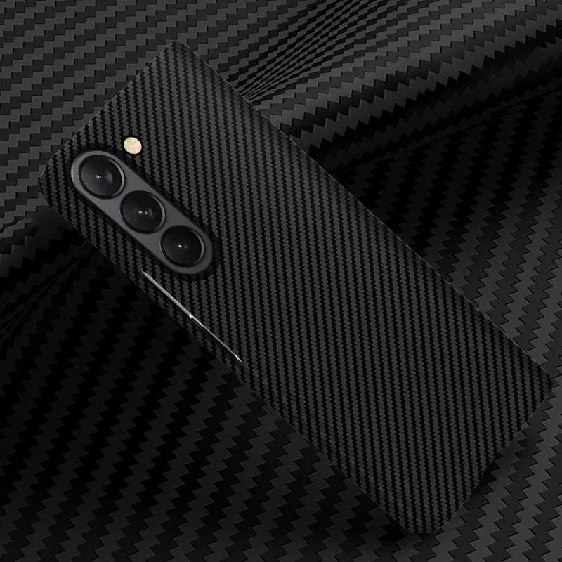 Business Splicing Kevlar Texture Carbon Fiber Skin Feel Case For Samsung Galaxy Z Fold7 6 5 4 3 PC Slim Drop-proof Protect Cover