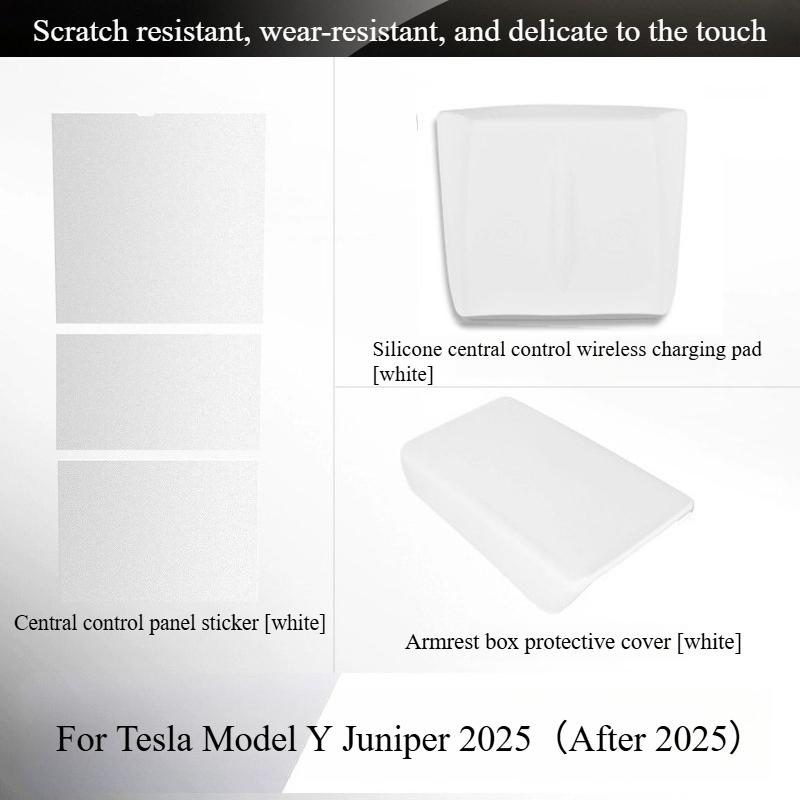 For Tesla Model Y Juniper 2025 Central Control Storage Box Rear Air Outlet Screen Frame Car White Trim Interior Suit Accessories