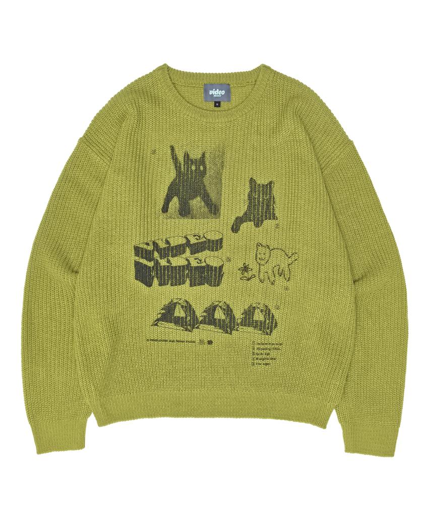 VIDEO JOCKEY Hipster Graphic Knit Sweater [4 Colors]