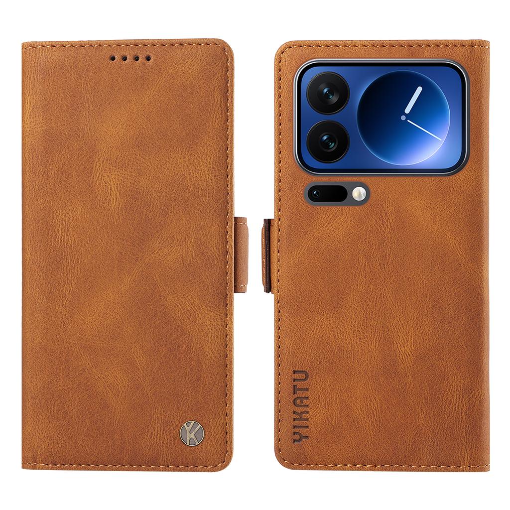 For Xiaomi 17 Pro Leather Case YIKATU YK-005 Skin-touch Feeling Wallet Phone Cover