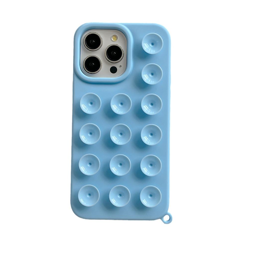 The New Silicone Airbag Suction Cup Case Is Suitable for Apple 16promax Mobile Phone Case 15pro Strong Suction 14 Candy Color