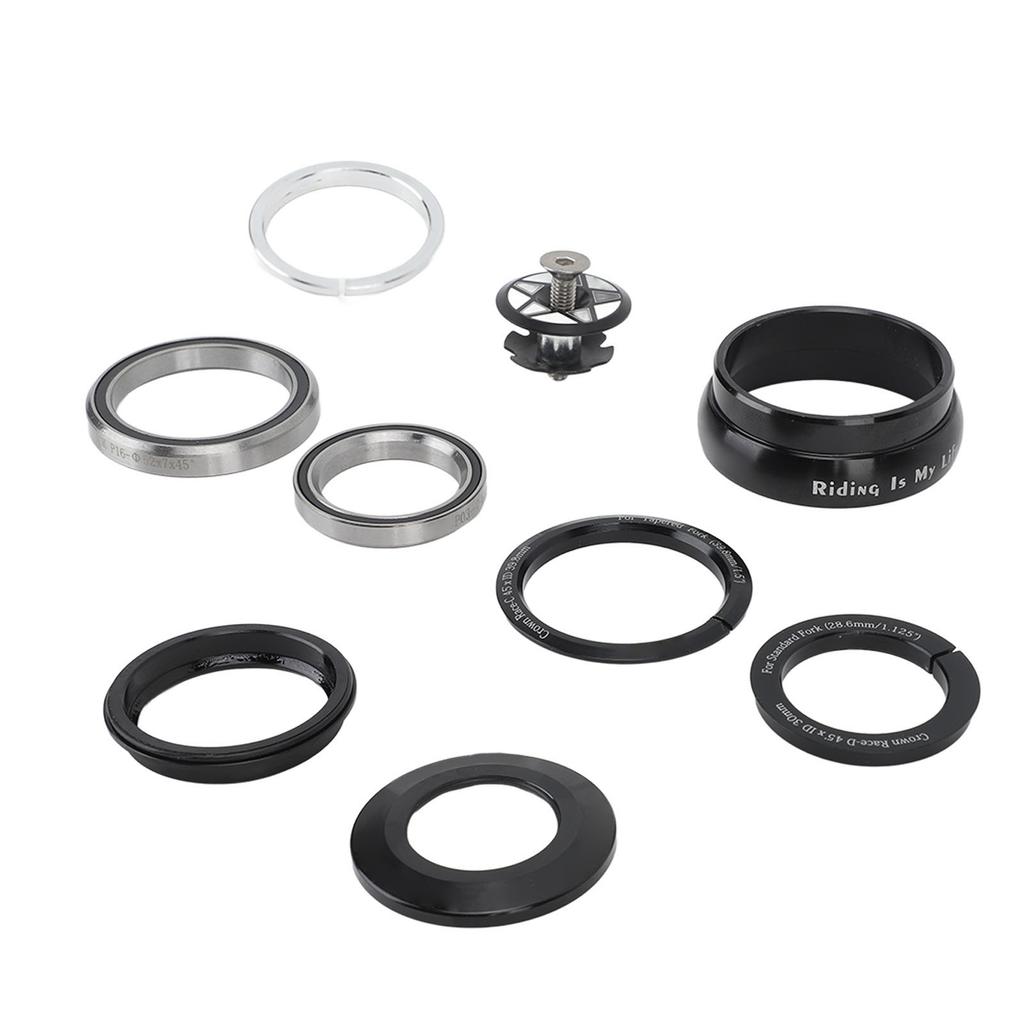 Bike Headset Aluminium Alloy Star Nut Double Sealing Bearing Accessory for 44‑50.6mm Tapered Steerer for 1.5in Front